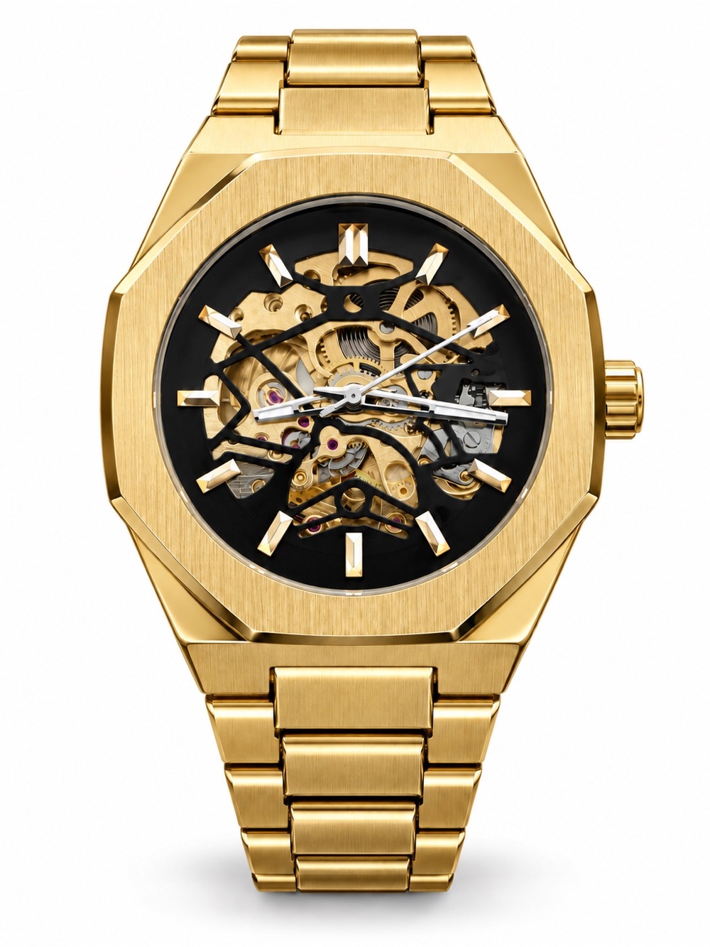 Brand New Gold Skeleton Mechanical Men’s Watch Royal Oak Style
